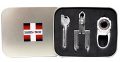 Swiss+Tech ST20027 Polished SS/Metallic Silver Utility Key, Pocket Mulititool, Carabiner Flashlight -...