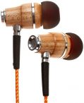 Symphonized NRG Premium Genuine Wood In-ear Noise-isolating Headphones with Mic (Orange Stripe)