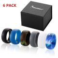 Syourself Silicone Wedding Ring Band for Men Women-6 Pack-Safe Flexible Comfortable Medical...