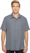 Tommy Bahama Tiki Palms Silk Camp Shirt (Color: Vapor, Size XXL)