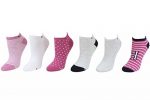 Tommy Hilfiger 6-Pairs Varsity Letter Pink Ankle Socks Sz: 6-9.5 (One Size)