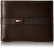 Tommy Hilfiger Men's Ranger Leather Passcase Wallet with Removable Card Holder,Brown,One Size