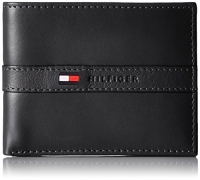 Tommy Hilfiger Men’s Ranger Leather Passcase Wallet with Removable Card Holder,Black,One Size