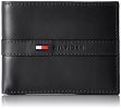 Tommy Hilfiger Men's Ranger Leather Passcase Wallet with Removable Card Holder,Black,One Size