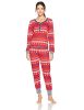 Tommy Hilfiger Women's Long Sleeve Thermal Pajama Set PJ, TH Moose Fairisle, XS