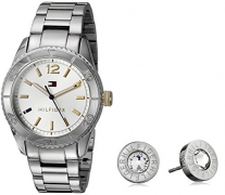 Tommy Hilfiger Women’s Quartz Stainless Steel Casual Watch and Earrings Set (Model: 2770007)