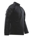 TRU-SPEC Combat Shirt, Cold Weather blk P/C R/S 1/4 Zip, Black, Large/Large