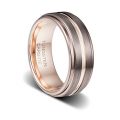 TUSEN JEWELRY Mens Wedding Band 8mm Espresso Brown Brushed Thin Rose Gold...