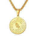 U7 Gold Plated Bible Verse Prayer Necklace with 22