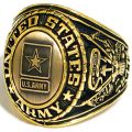 US Army Insignia Ring - Bronze Colored Army Veteran Ring - Military...