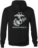 US Marines Eagle Globe Anchor Crest USMC Semper Fi Full Zip Sweatshirt - Large