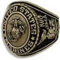 US Marines Insignia Ring - Bronze Colored Marine Corps Veteran Ring -...
