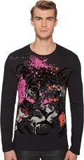 Versace Jeans Men's Tiger Graphic Long Sleeve Tee Black Small