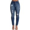 VICVIK Women Skinny Elastic Distressed Ripped Boyfriend Jeans Stylish Denim Joggers Pants (L, BLue1)