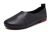HKR-GF5805heise39 Women Leather Slip On Slip Resistant Work Shoes for Health Care & Food Service Black 7.5 B(M) US.