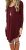 AUSELILY Women’s Long Sleeve Pleated Loose Swing Casual Dress With Pockets Knee Length (M, Wine Red)