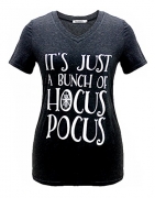 Women’s Plus Size Letter Print It’s Just a Bunch of Hocus Pocus Tee Funny Halloween Trendy T Shirt Tops Tee Blouse 2X Gray 18 20 Plus.