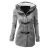 Women’s Winter Casual Outdoor Warm Hooded Pea Coat Jacket size Large (LIGHT GREY).