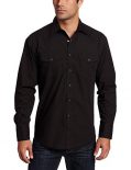 Wrangler Men's Sport Western Snap Shirt,Black,X-Large