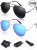 Young4us Aviator Sunglasses Military Style, Mirror Polarized UV 400 Protection Men, Black/Blue, 2 Piece – Men’s Sunglasses Best Price