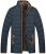 Cloudy Arch Men’s Winter Thicken Removable Hooded Quilted Cotton Jacket(Navy,Large)